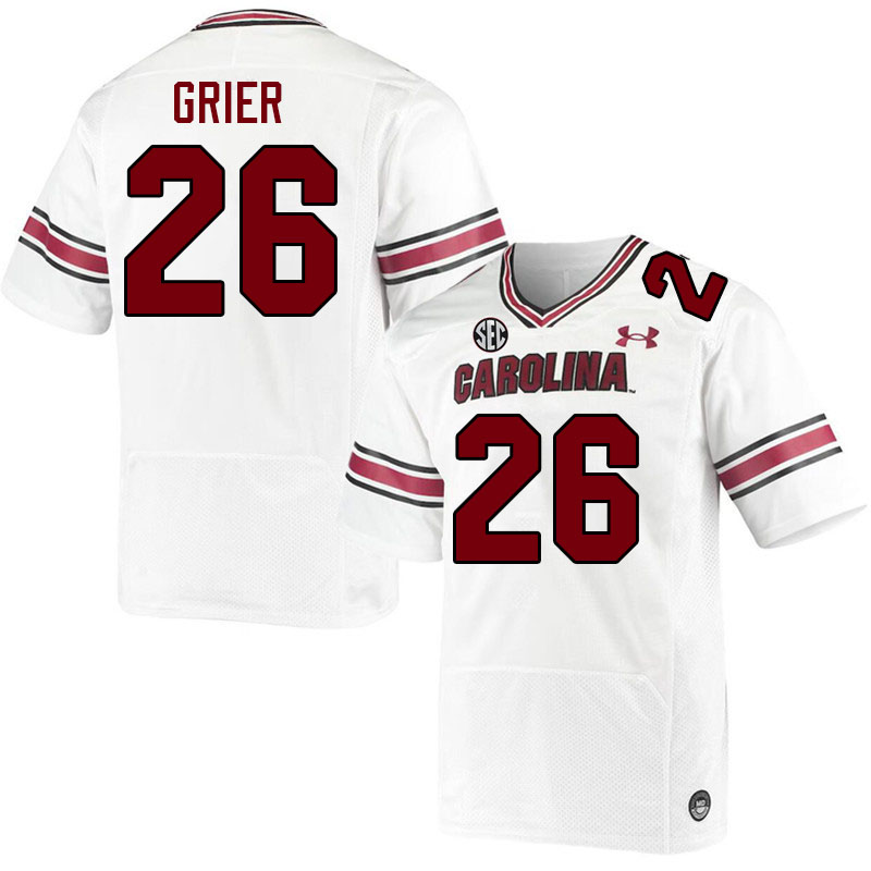 Men #26 Landon Grier South Carolina Gamecocks 2023 College Football Jerseys Stitched-White